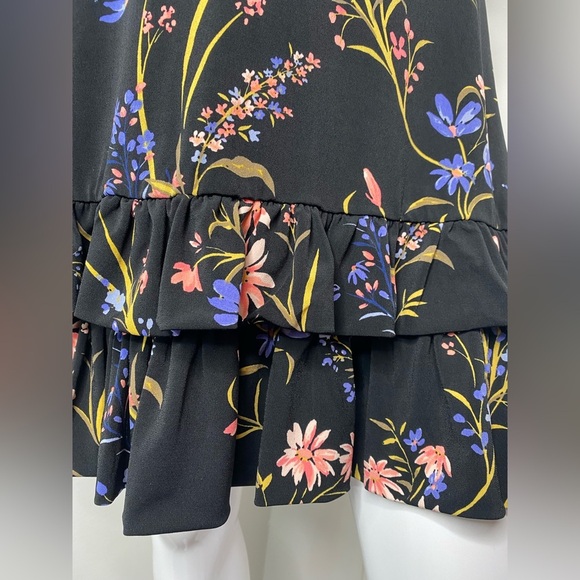 CeCe NWT Black Floral Ruffle Dress - Picture 7 of 9
